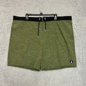 Tunaskin Board Shorts Mens 42 Green Excellent Performance Stretch Fishing Swim